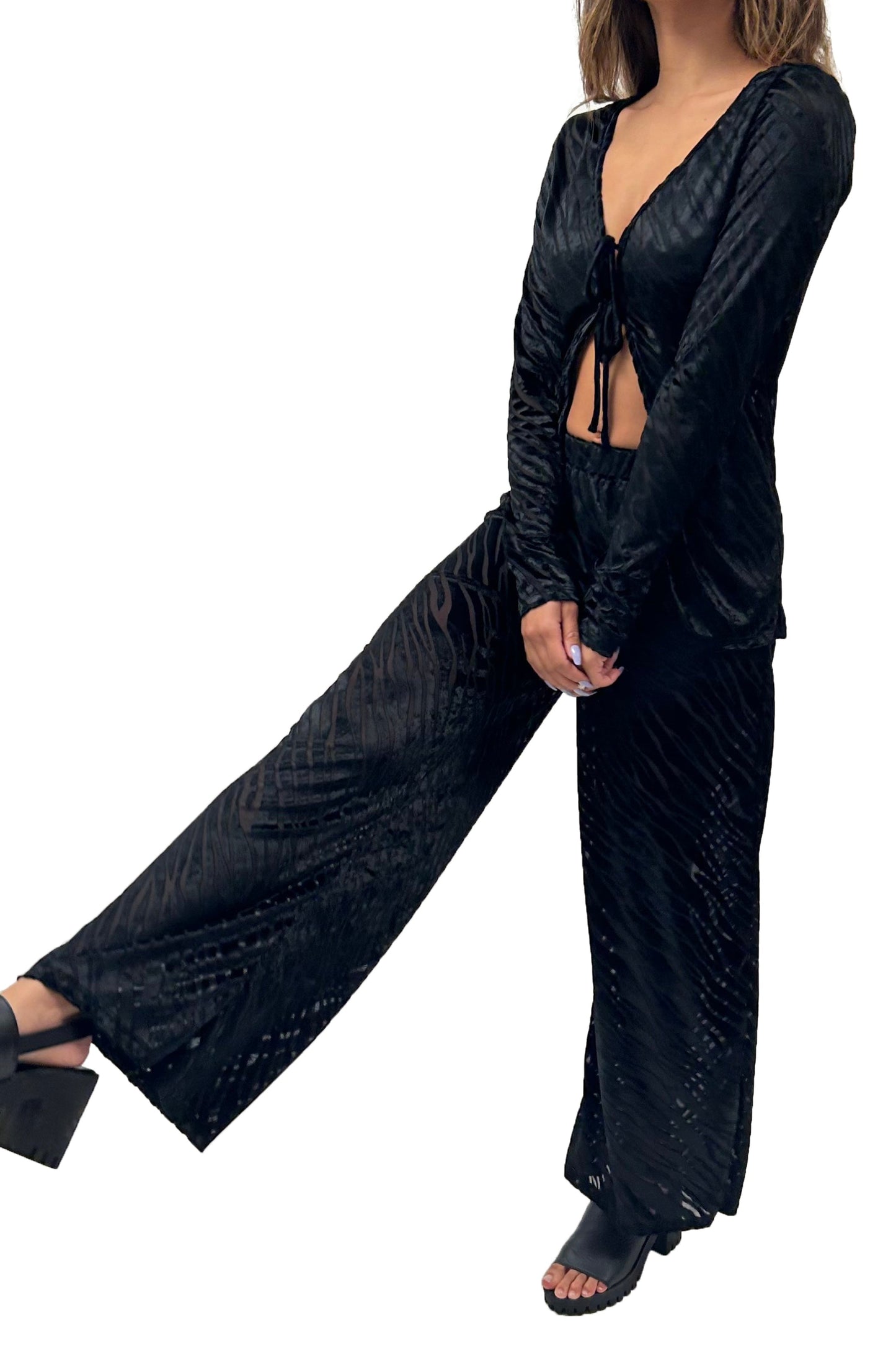 The Bianca Pant In Black Tiger Stripes