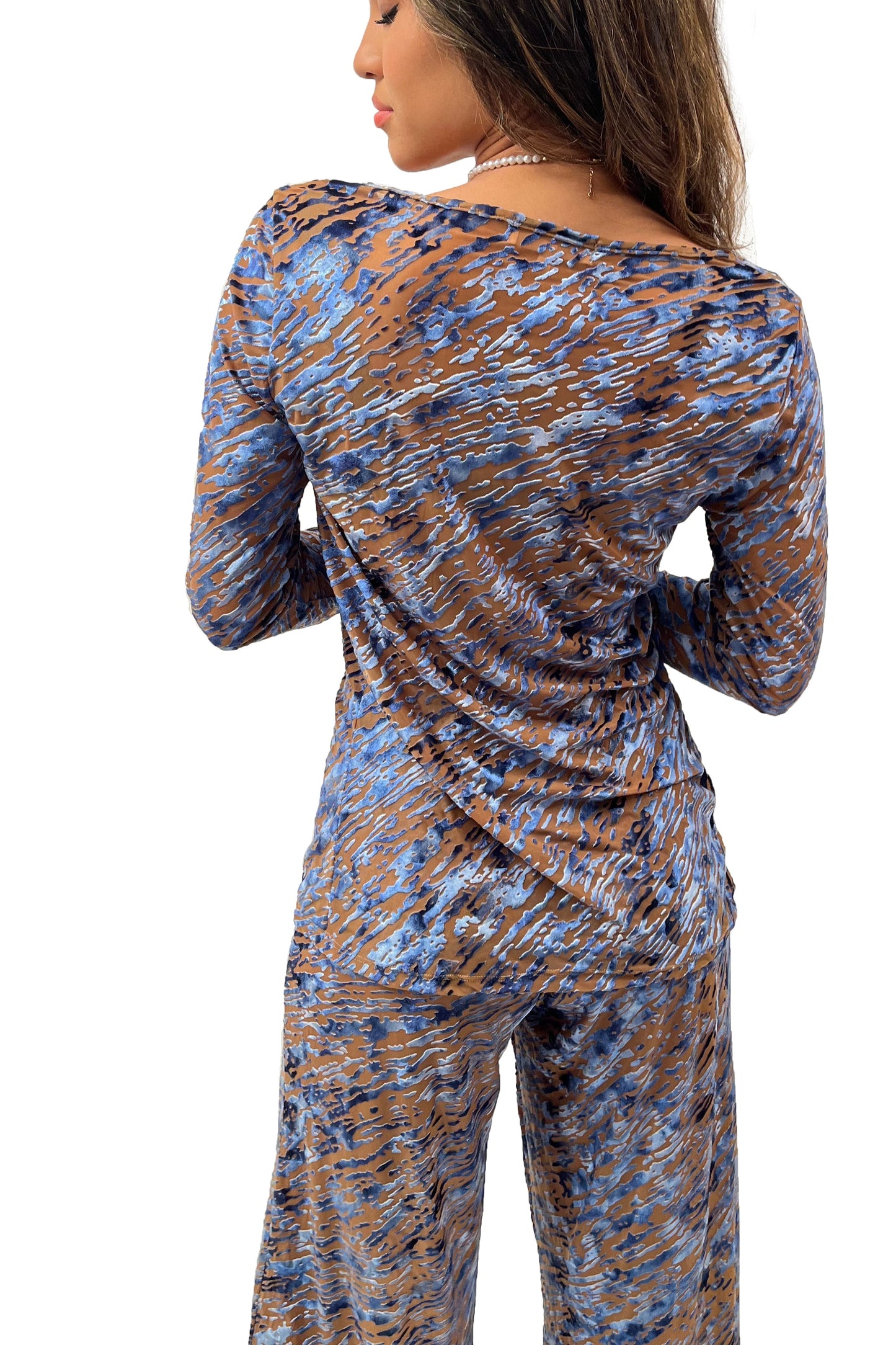 The Bianca Top in Blue Rain