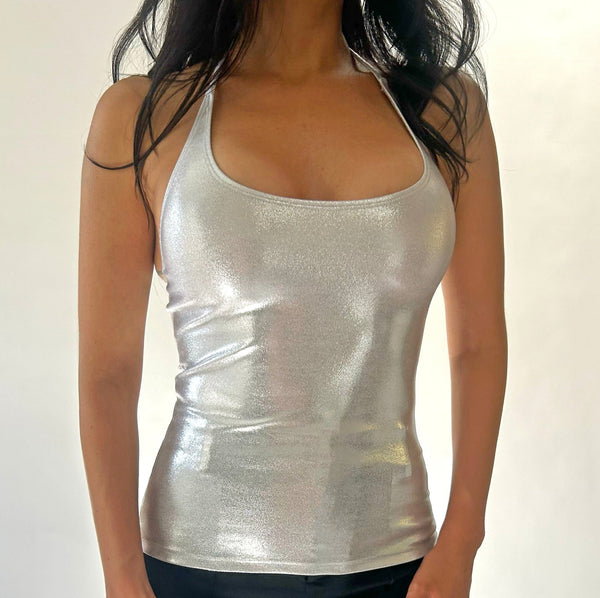 The Stardust Halter Top in Silver
