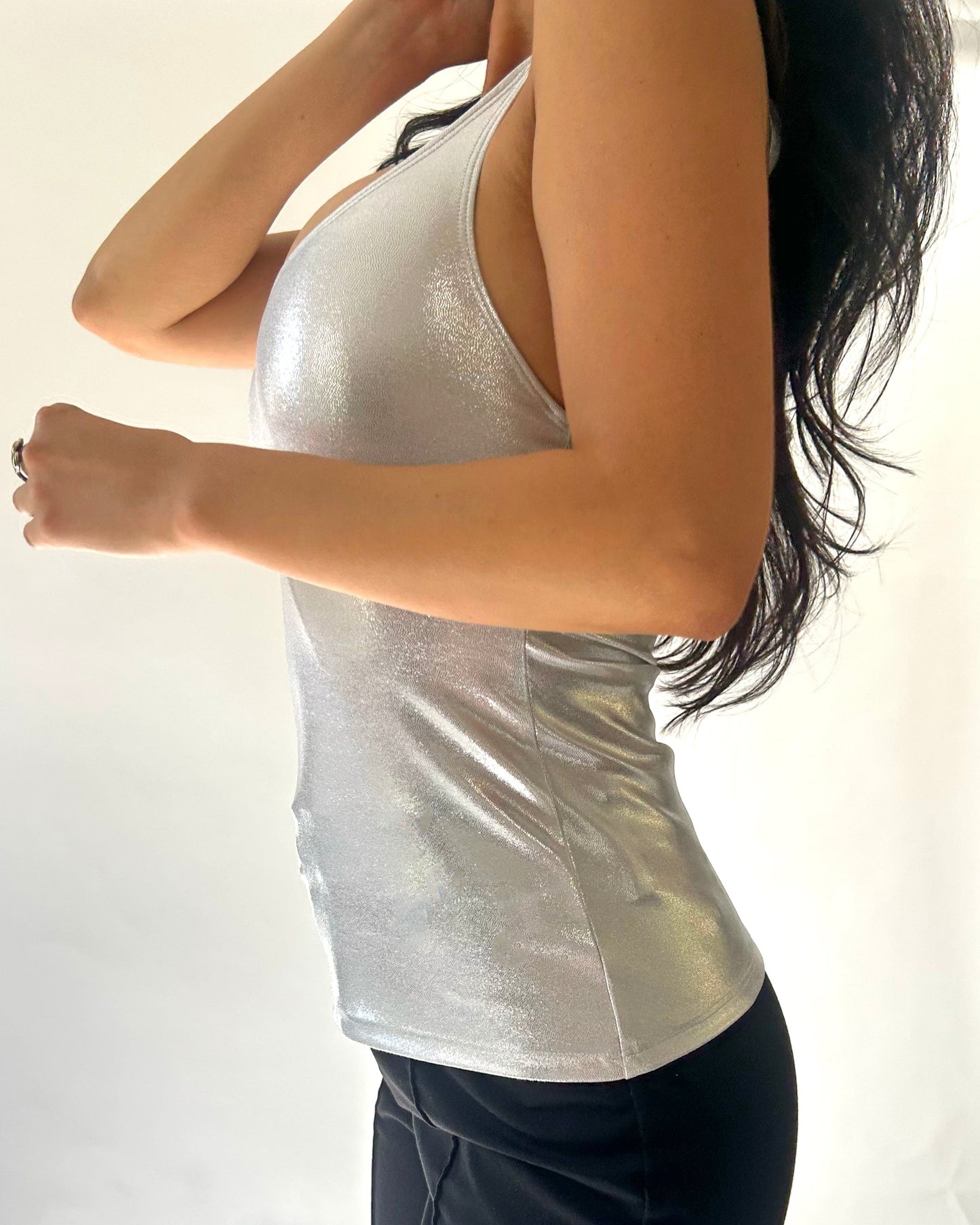 The Stardust Halter Top in Silver