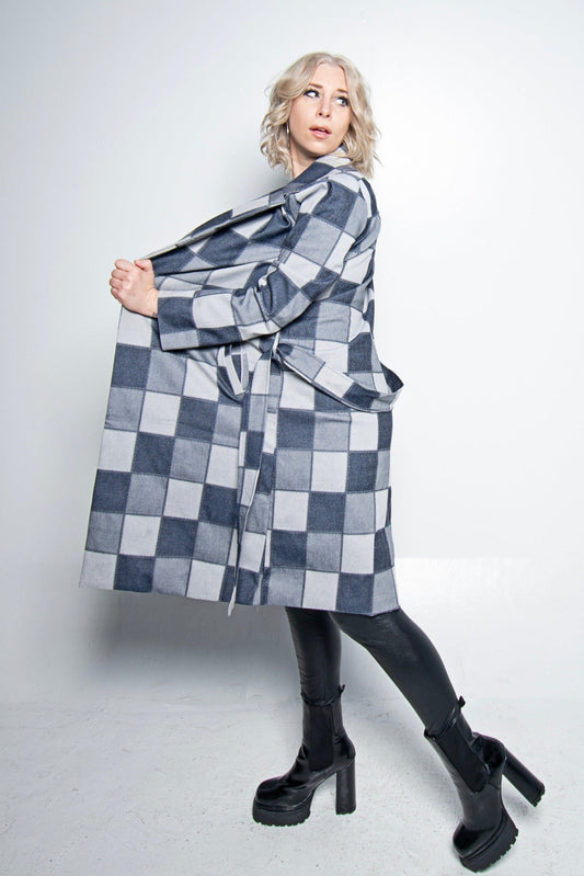 The Brooklyn Coat in Patchwork Denim