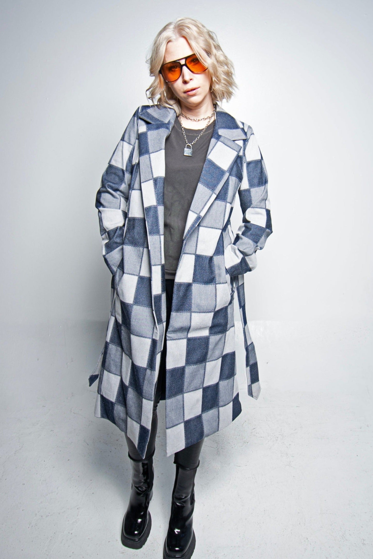 The Brooklyn Coat in Patchwork Denim