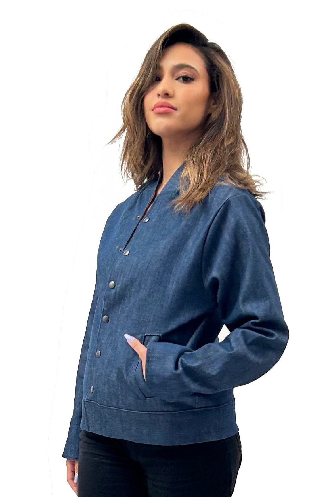 The Varsity Denim Bomber Jacket