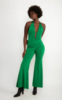 The Disco Jumpsuit In Emerald Green