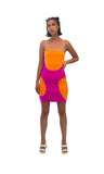 The Abstract Dress In Fuchsia/Orange