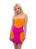 The Abstract Dress In Fuchsia/Orange