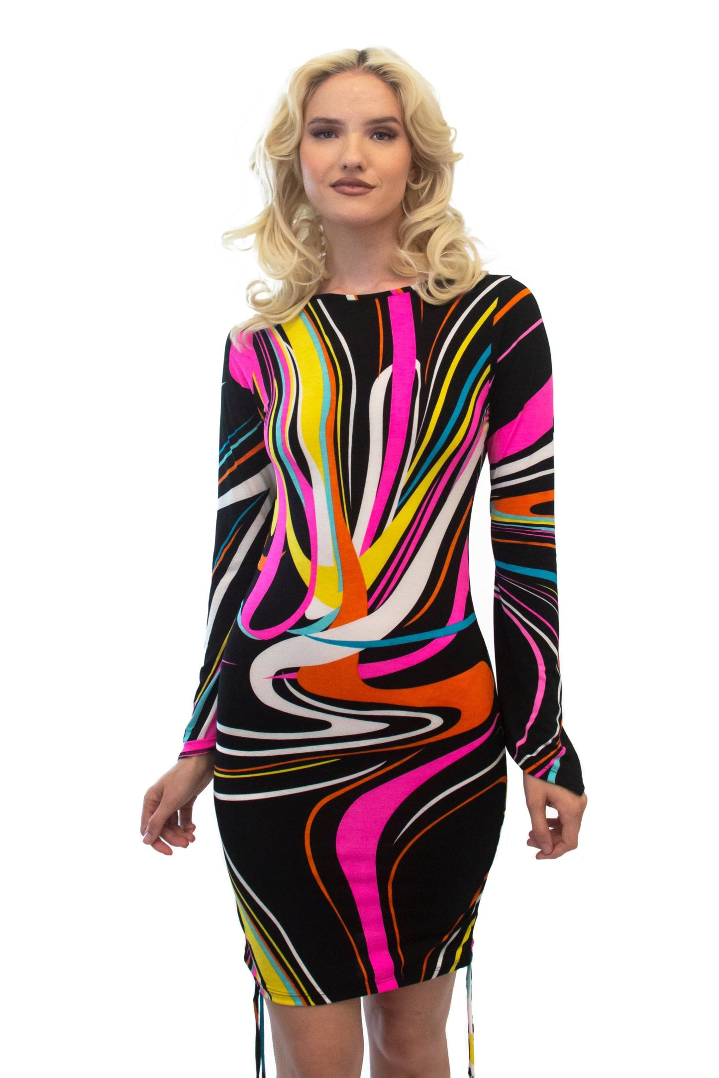 The Illusion Dress In Neon Swirl