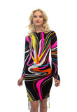 The Illusion Dress In Neon Swirl