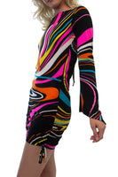 The Illusion Dress In Neon Swirl