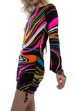 The Illusion Dress In Neon Swirl