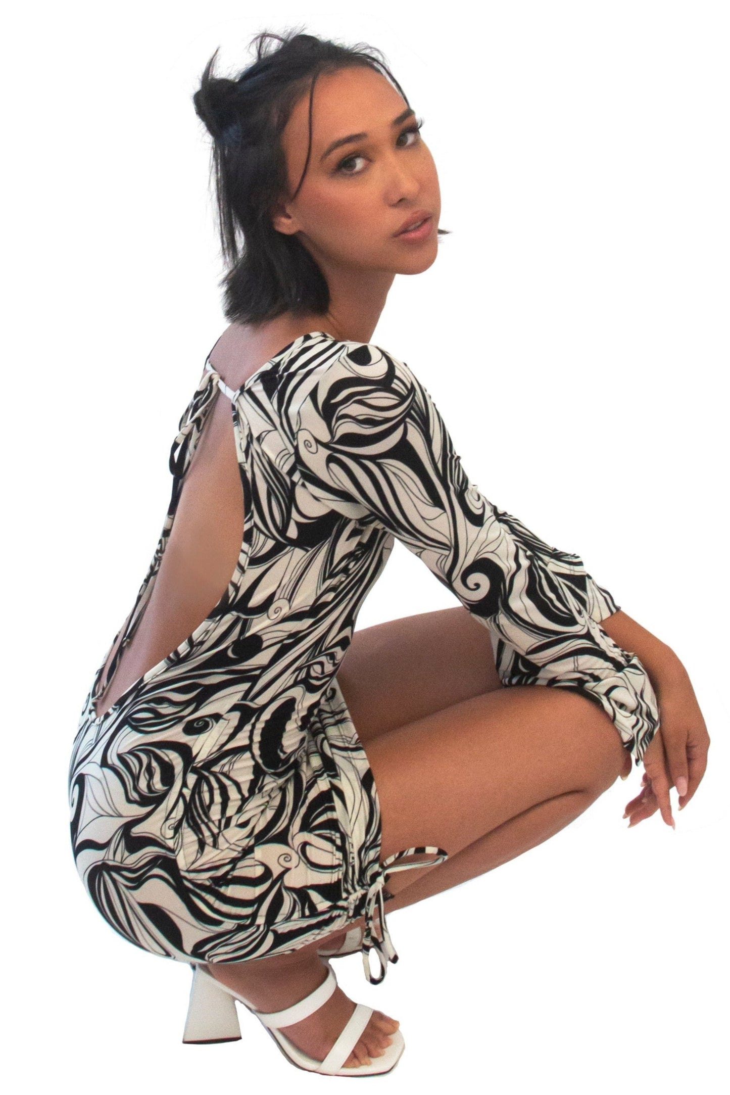 The Illusion Dress In Black Swirl