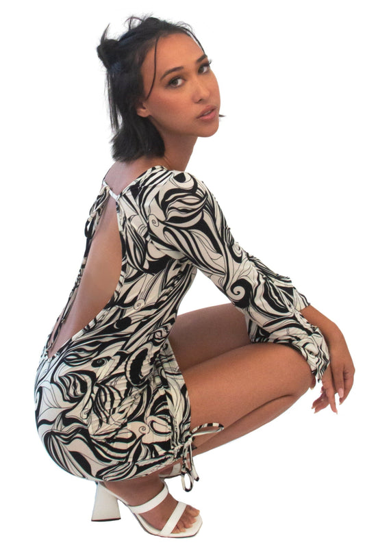 The Illusion Dress In Black Swirl