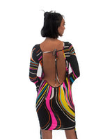 The Illusion Dress In Neon Swirl