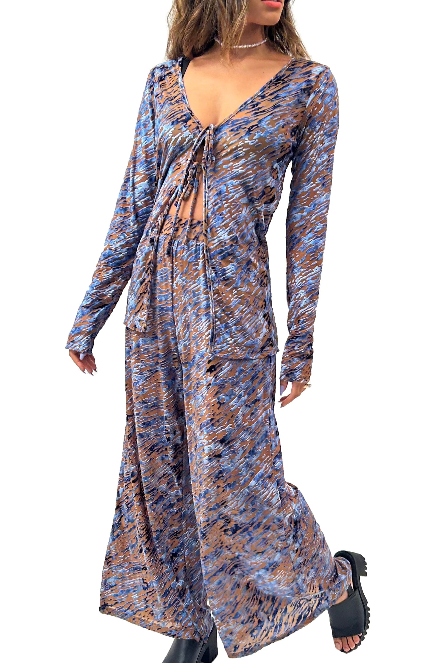 The Bianca Top in Blue Rain