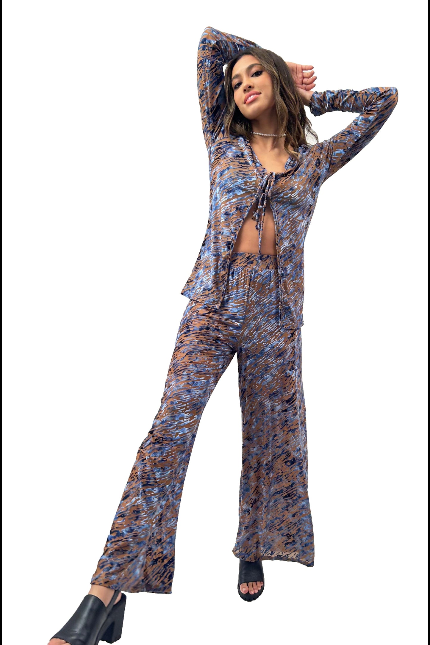 The Bianca Pant in Blue Rain