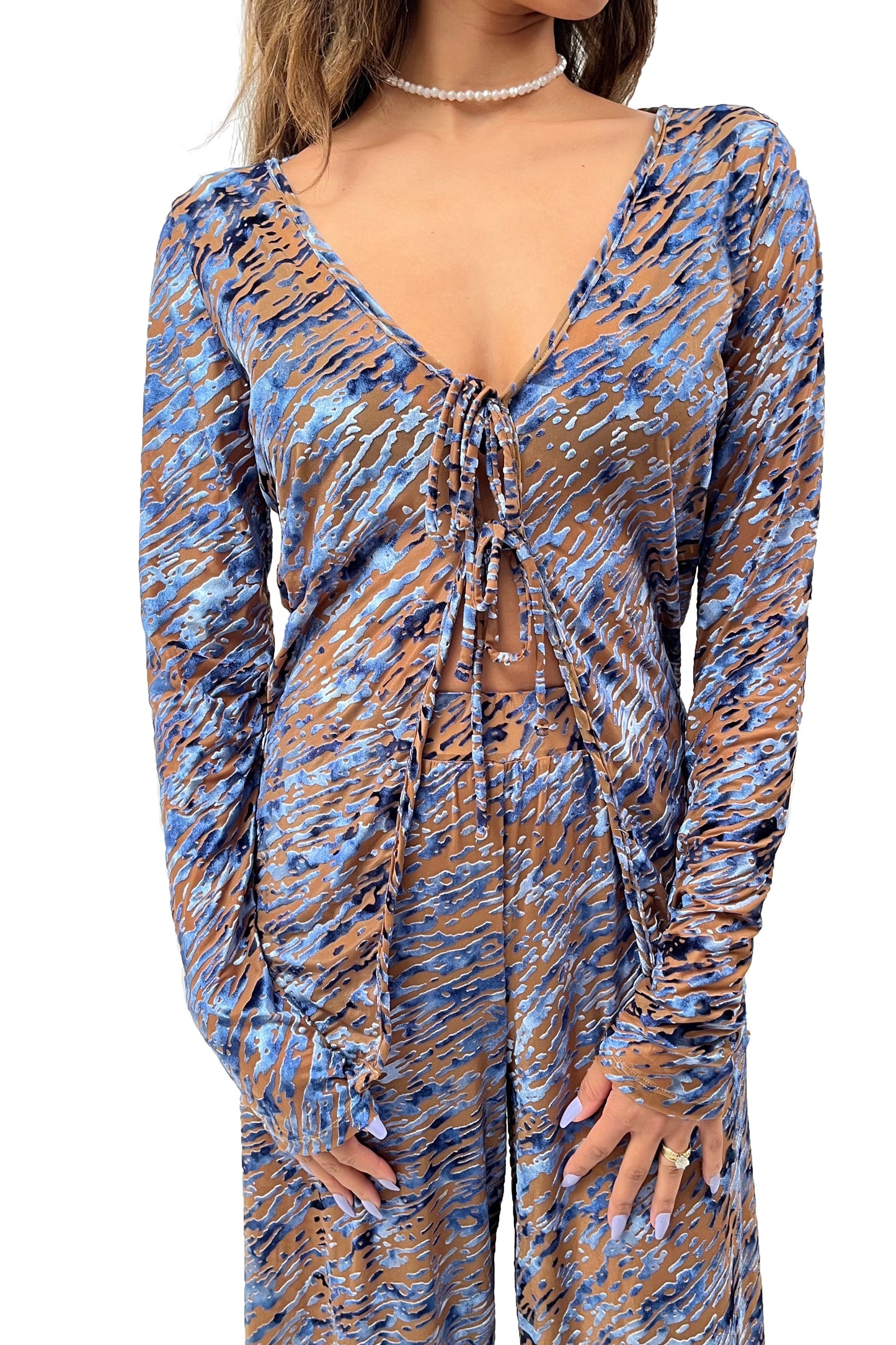 The Bianca Top in Blue Rain