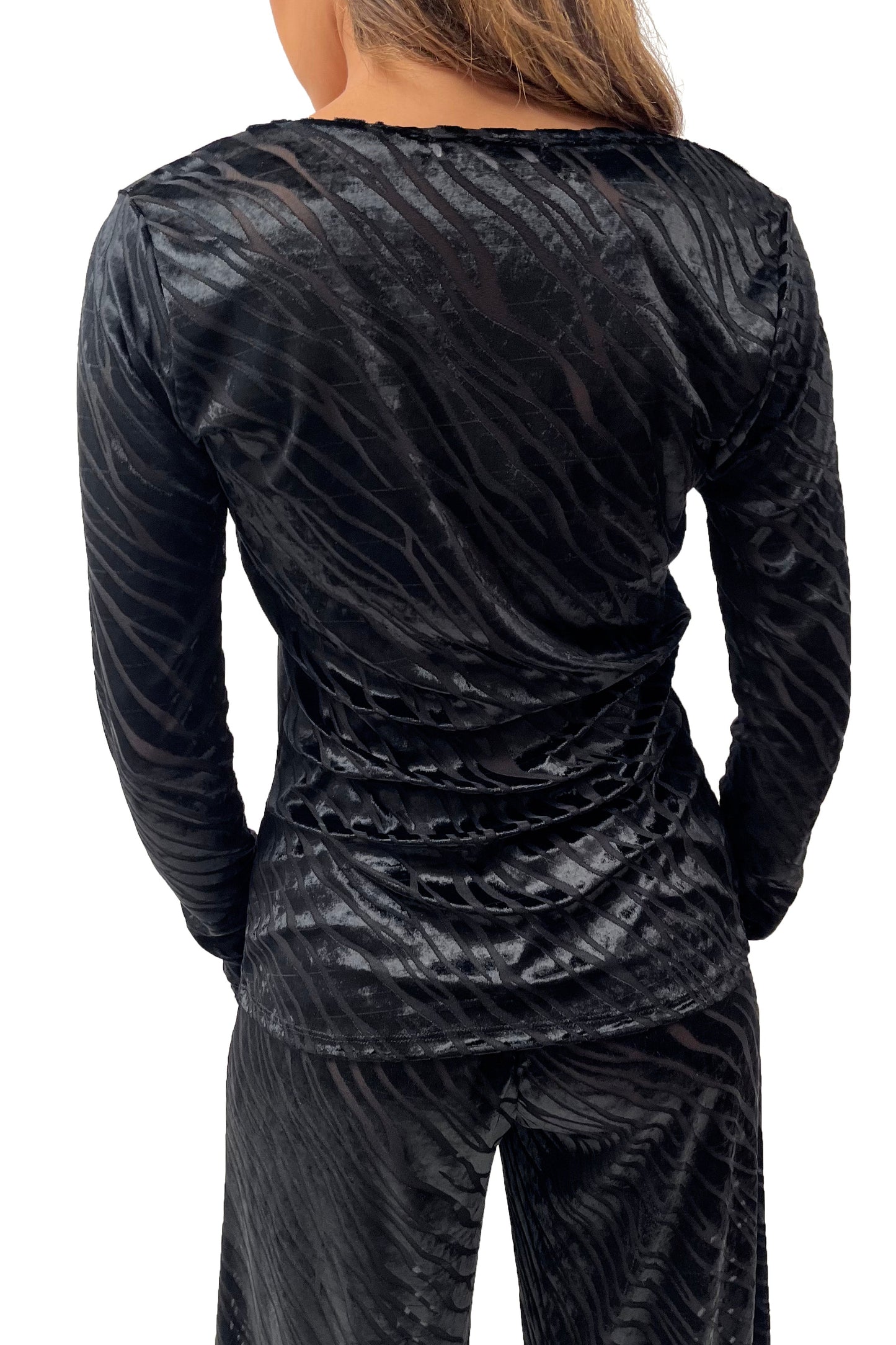 The Bianca Top In Black Tiger Stripes